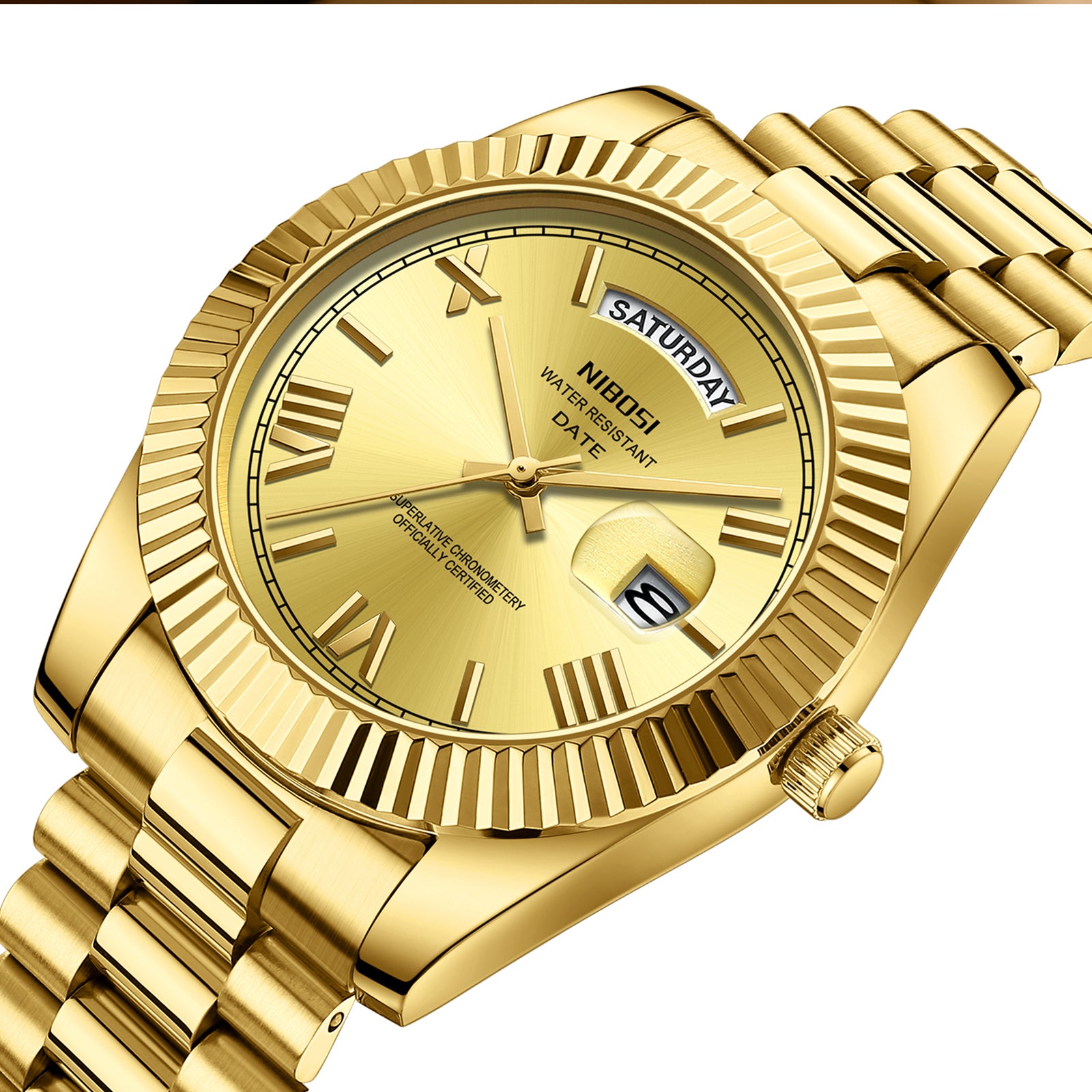 Nibosi Day-Date Roman Gold
