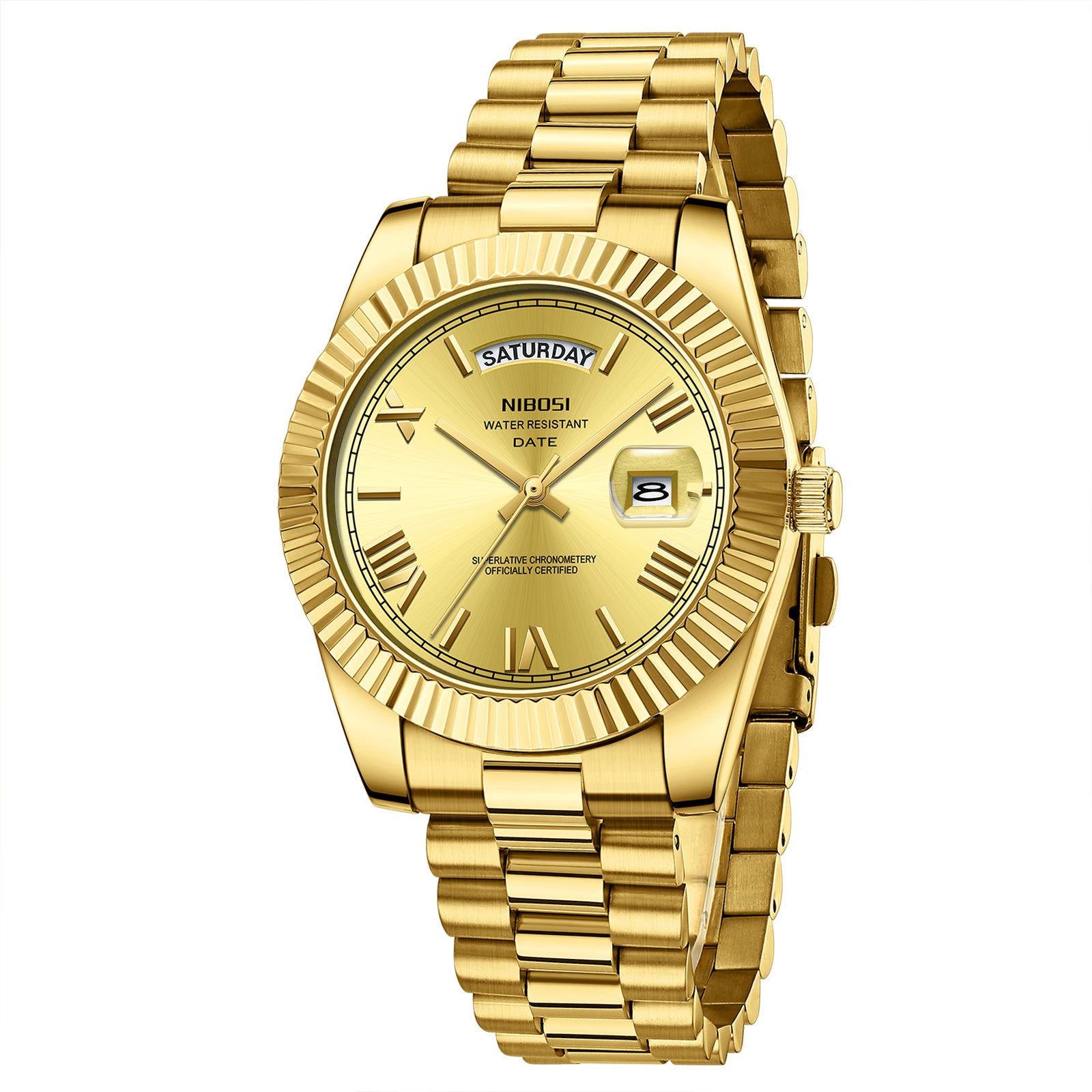 Nibosi Day-Date Roman Gold