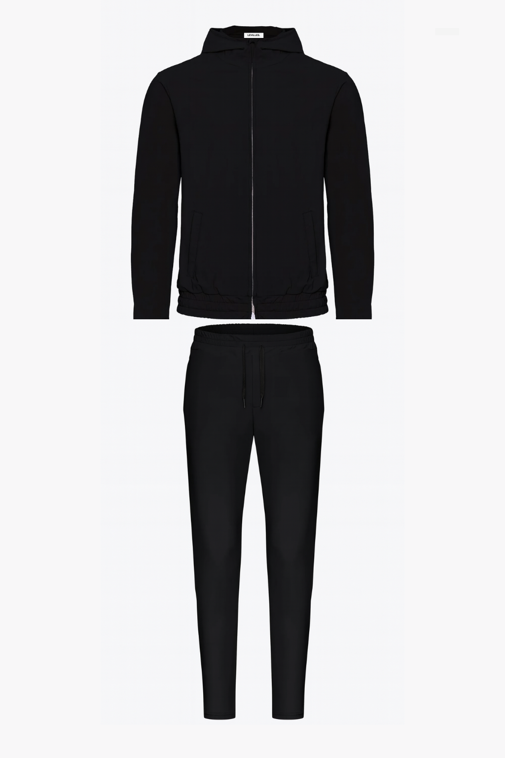 BLACK HOODED UTILITY SUIT