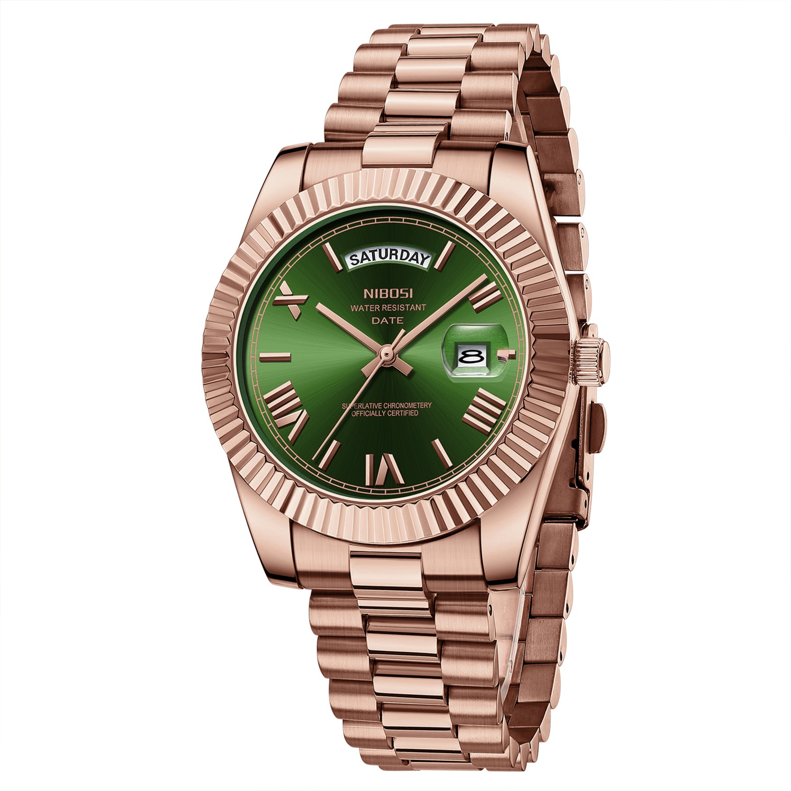 Nibosi Day-Date Roman Rose Green