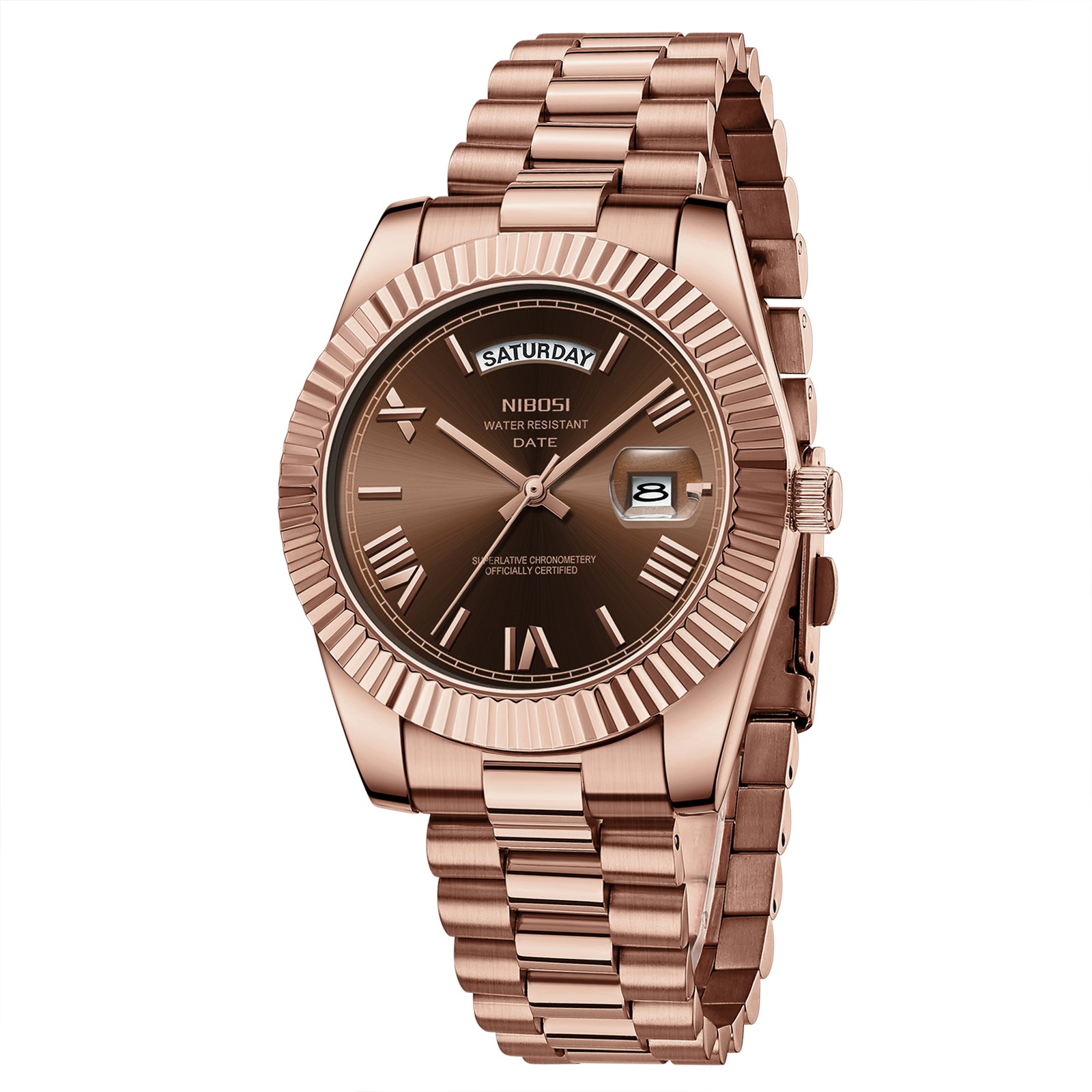 Nibosi Day-Date Roman Rose Brown