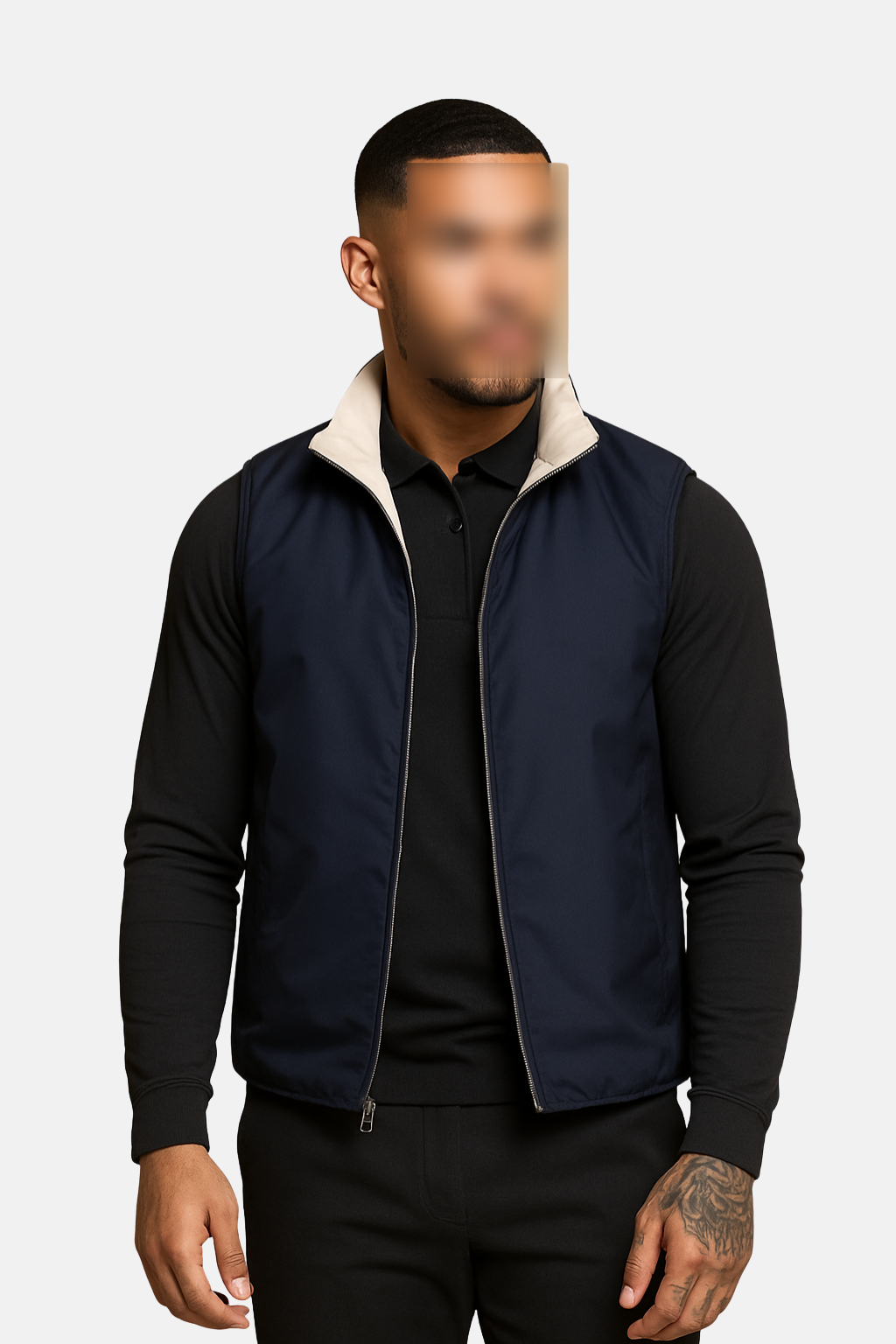 NAVY REVERSE BODYWARMER