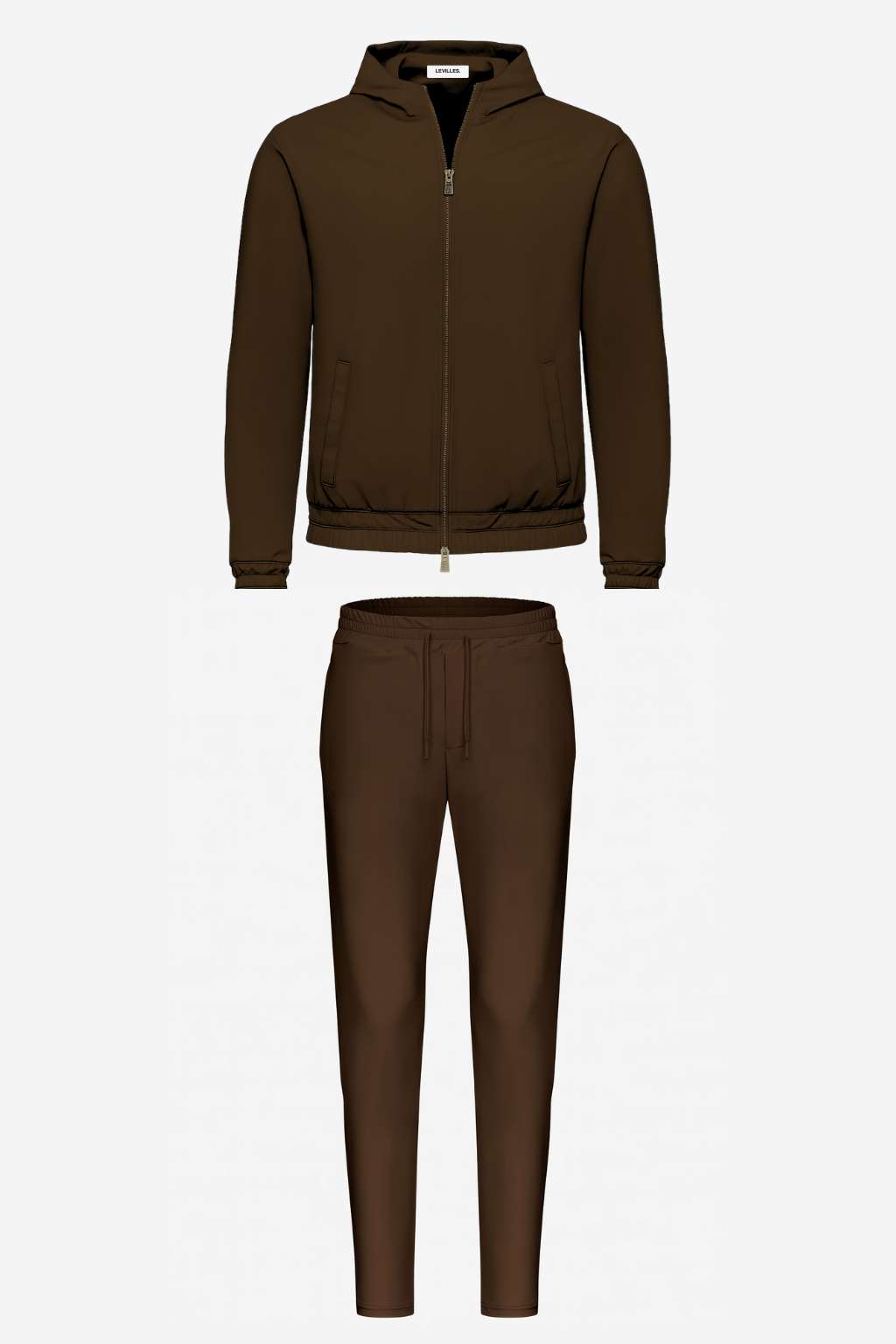 MOCHA BROWN HOODED UTILITY SUIT