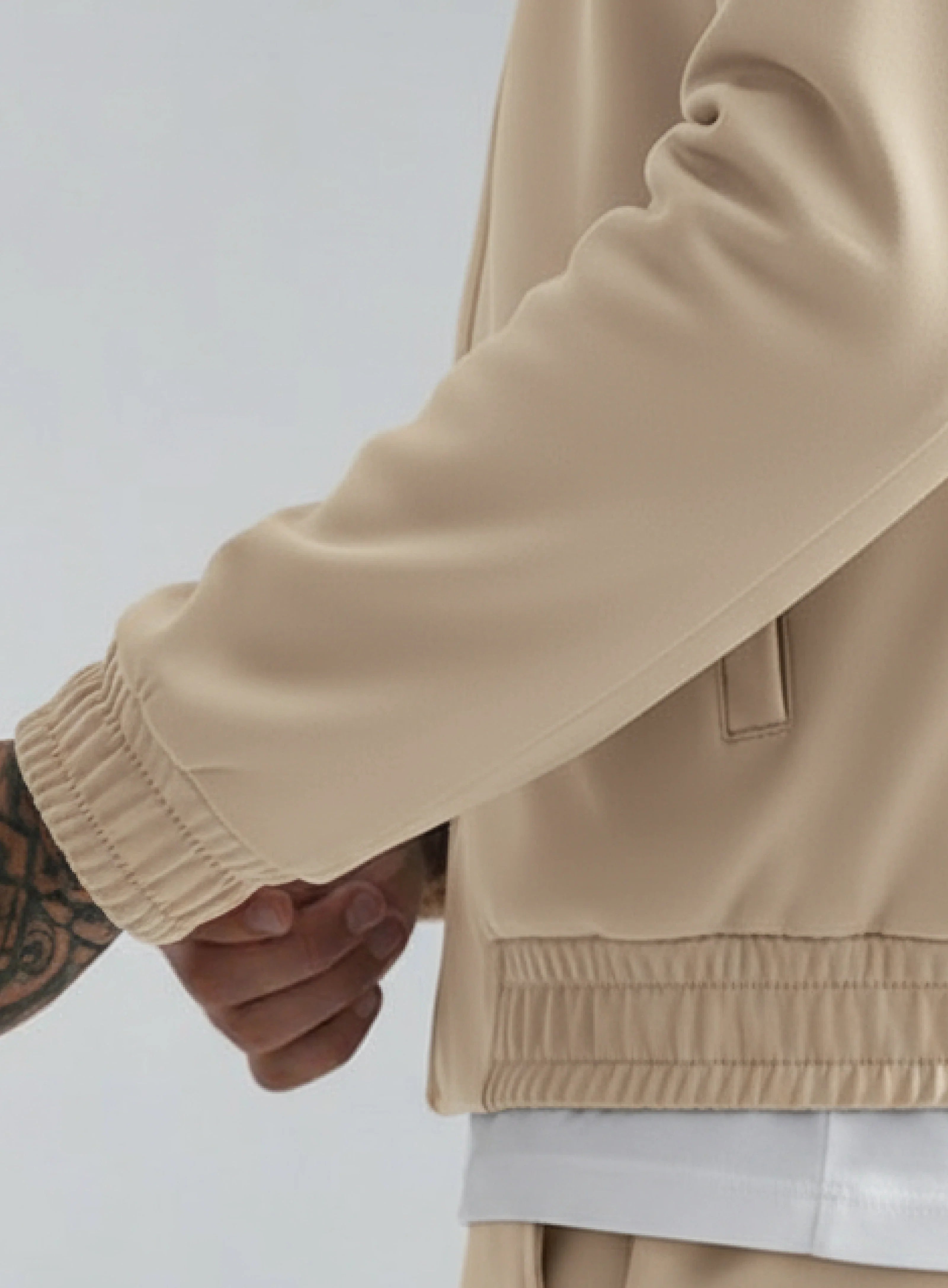 BEIGE HOODED UTILITY SUIT